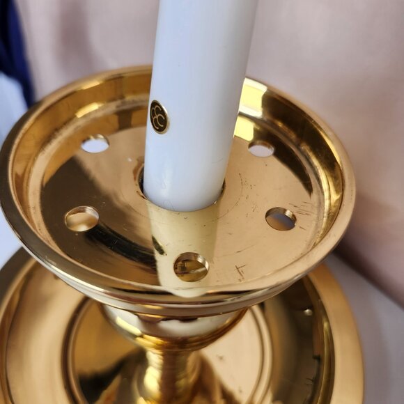 VINTAGE Partylite "Tuscany Lamp" Gold Leaf & Etched Grapes With Gold Pillar Base - Picture 13 of 13